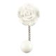 White Rose Flower Ceramic Wall Hook in Silver Fitting